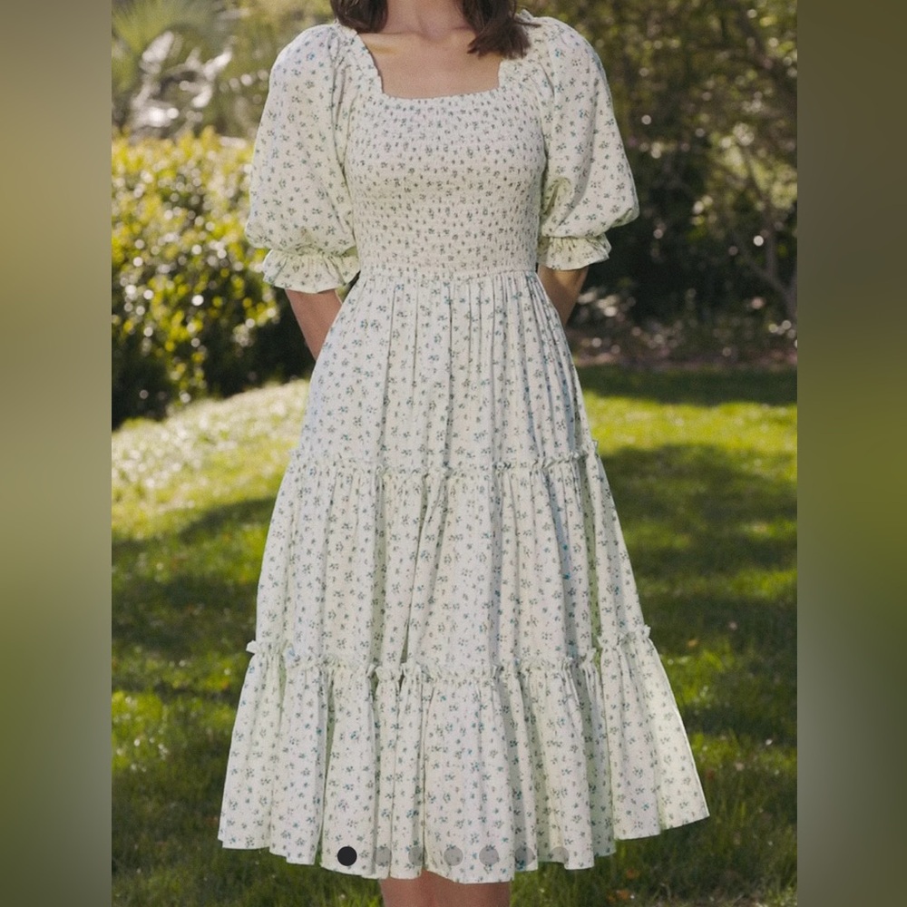 Floral Puff Sleeve Maxi Dress